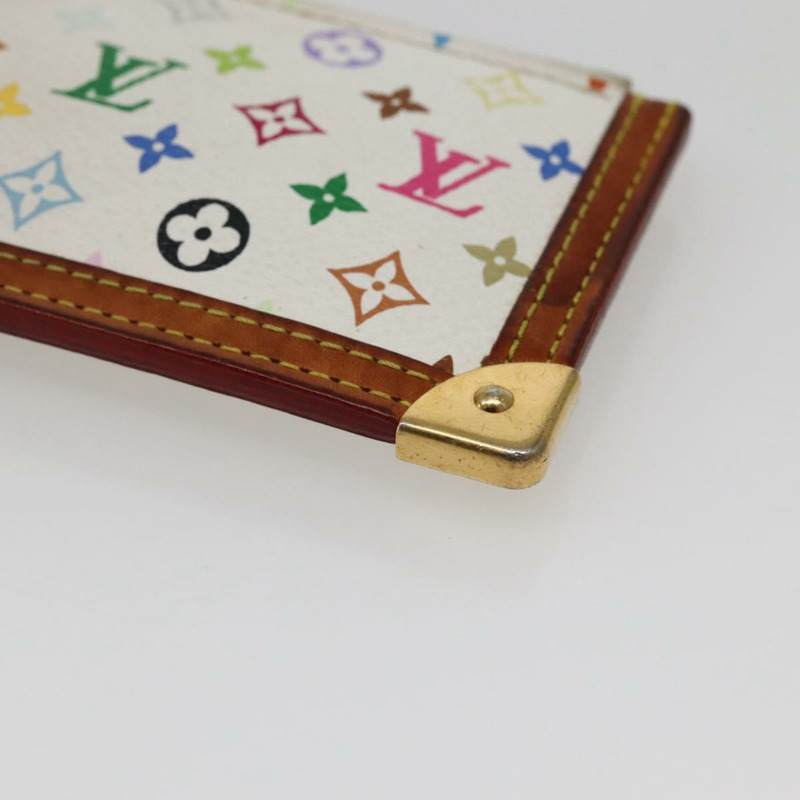 【日本直送】路易威登 Multicolor Pochette Cles 零錢包 白色 M92655 LV Auth 143993-6