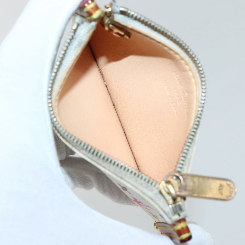 【日本直送】路易威登 Multicolor Pochette Cles 零錢包 白色 M92655 LV Auth 143993-10