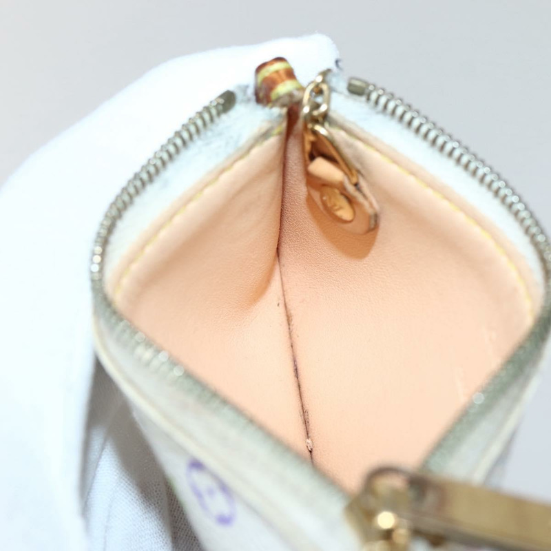 【日本直送】路易威登 Multicolor Pochette Cles 零錢包 白色 M92655 LV Auth 143993-16