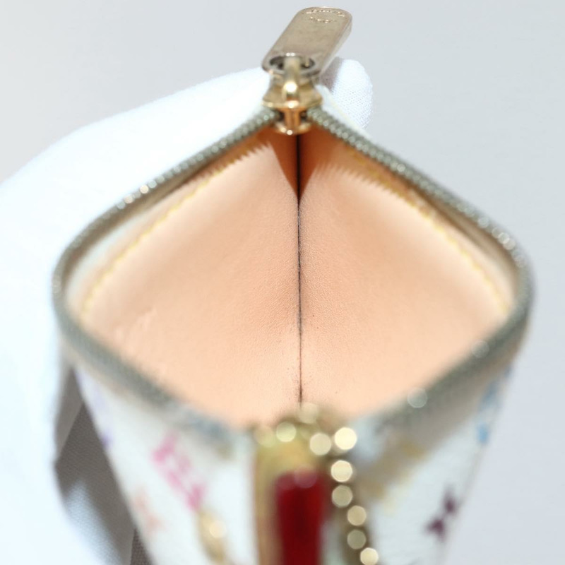 【日本直送】路易威登 Multicolor Pochette Cles 零錢包 白色 M92655 LV Auth 143993-17