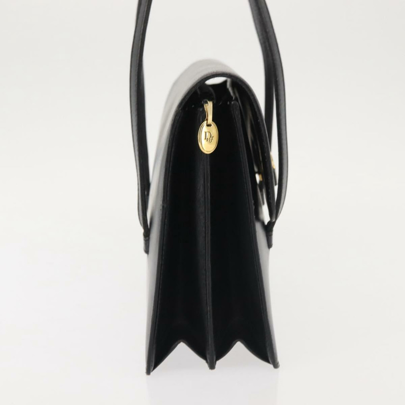 【日本直送】Christian Dior 手提包 皮革 黑色 金色 正品 144209-3