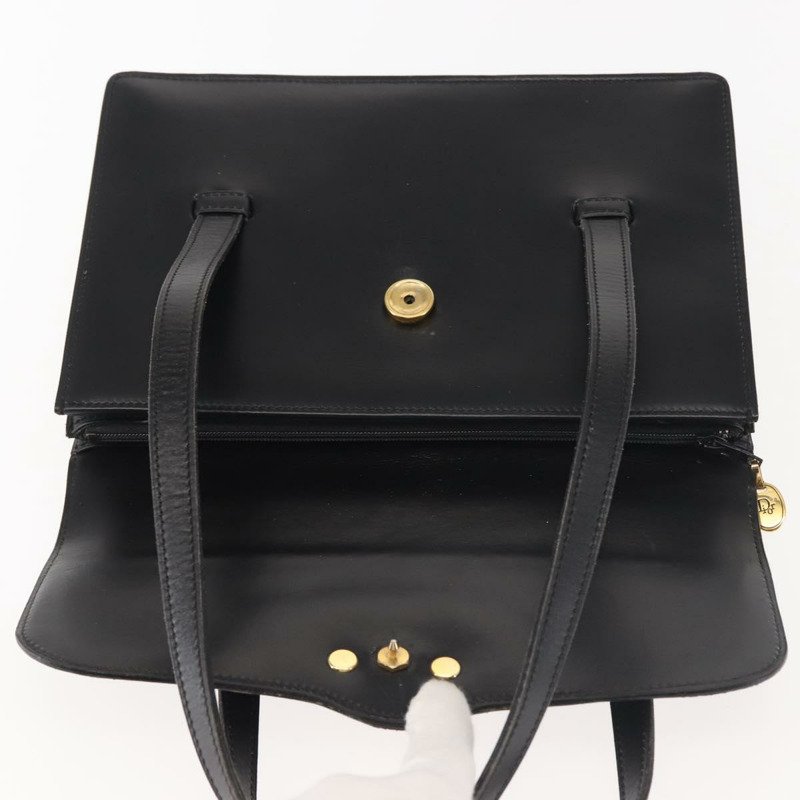 【日本直送】Christian Dior 手提包 皮革 黑色 金色 正品 144209-9