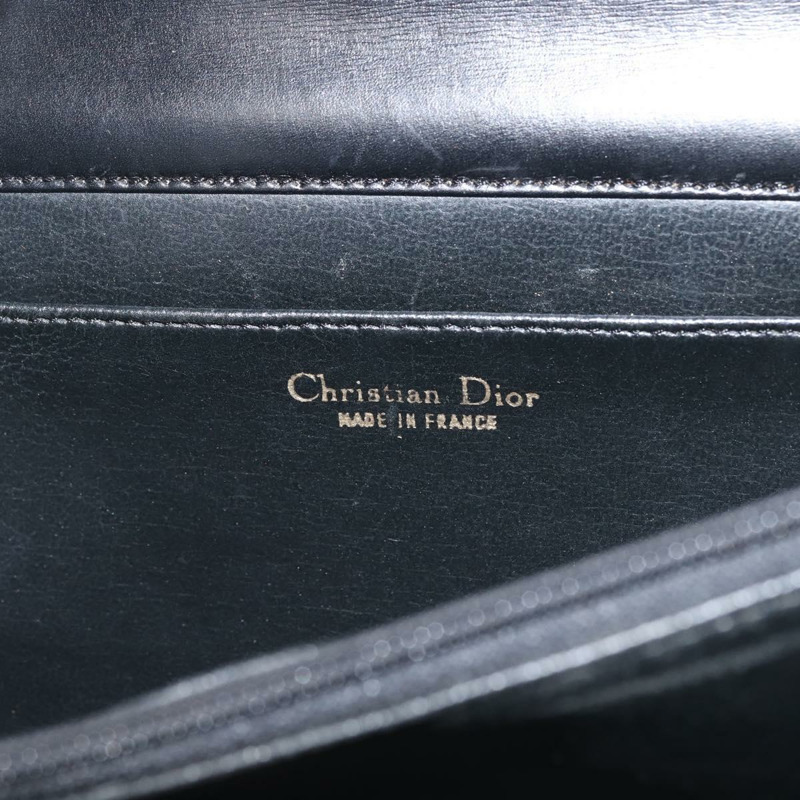 【日本直送】Christian Dior 手提包 皮革 黑色 金色 正品 144209-17