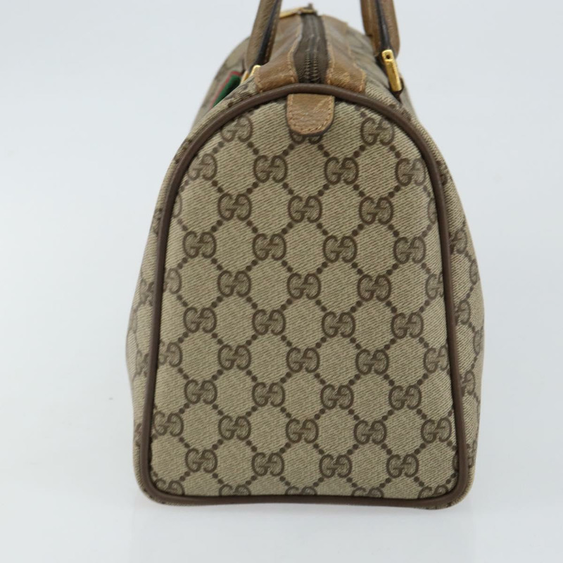 【日本直送】GUCCI GG Supreme Web Sherry Line 波士頓包 PVC 米色 金色 40 02 007 正品 144173-3