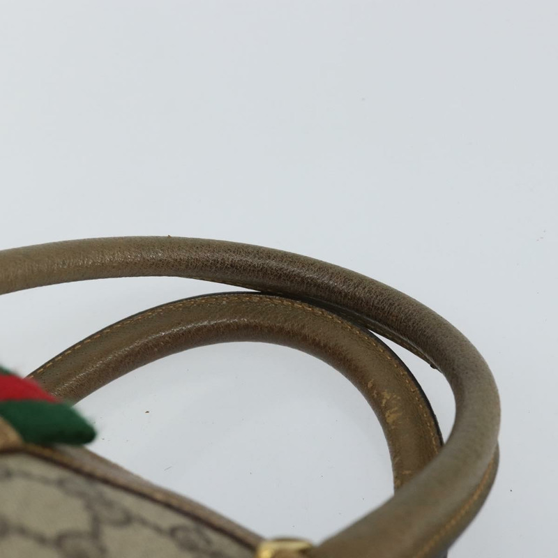 【日本直送】GUCCI GG Supreme Web Sherry Line 波士頓包 PVC 米色 金色 40 02 007 正品 144173-7