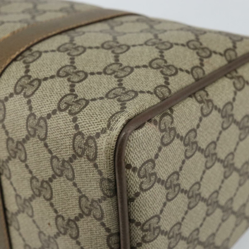 【日本直送】GUCCI GG Supreme Web Sherry Line 波士頓包 PVC 米色 金色 40 02 007 正品 144173-14