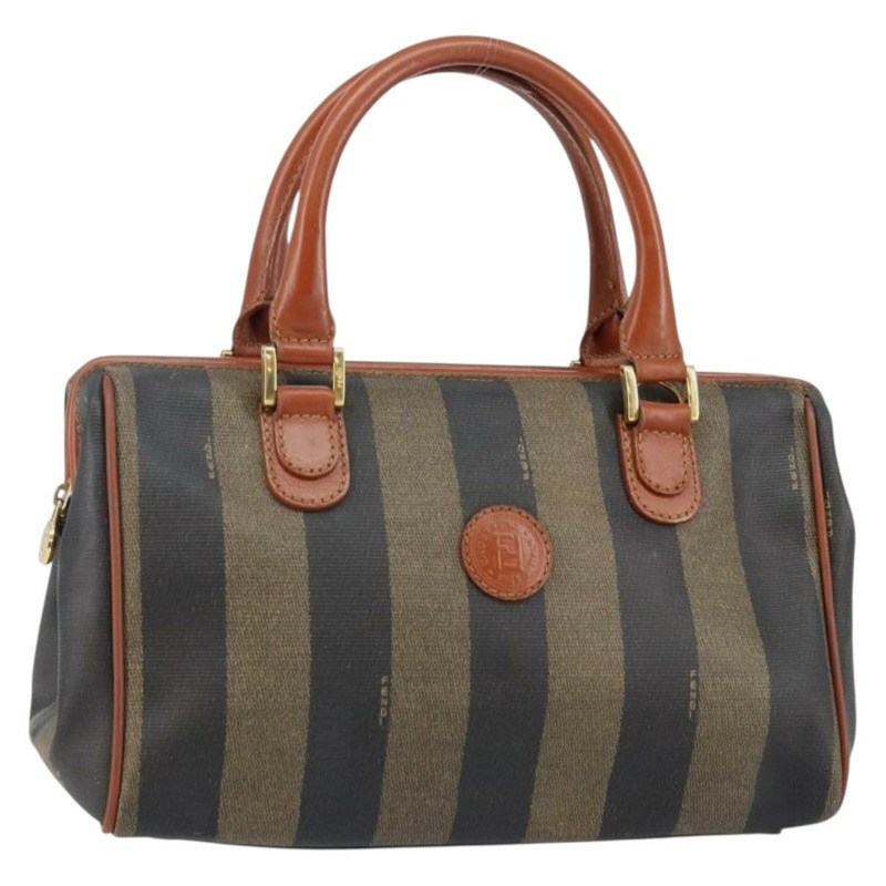 【日本直送】FENDI 胡桃色帆布手提包 PVC 黑色棕色 正品 144247-0