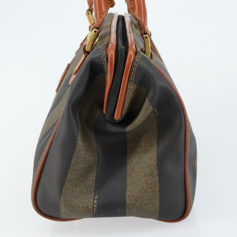 【日本直送】FENDI 胡桃色帆布手提包 PVC 黑色棕色 正品 144247-3