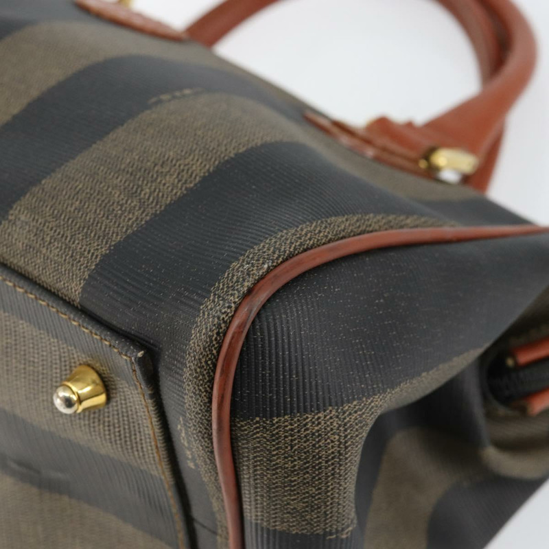 【日本直送】FENDI 胡桃色帆布手提包 PVC 黑色棕色 正品 144247-8