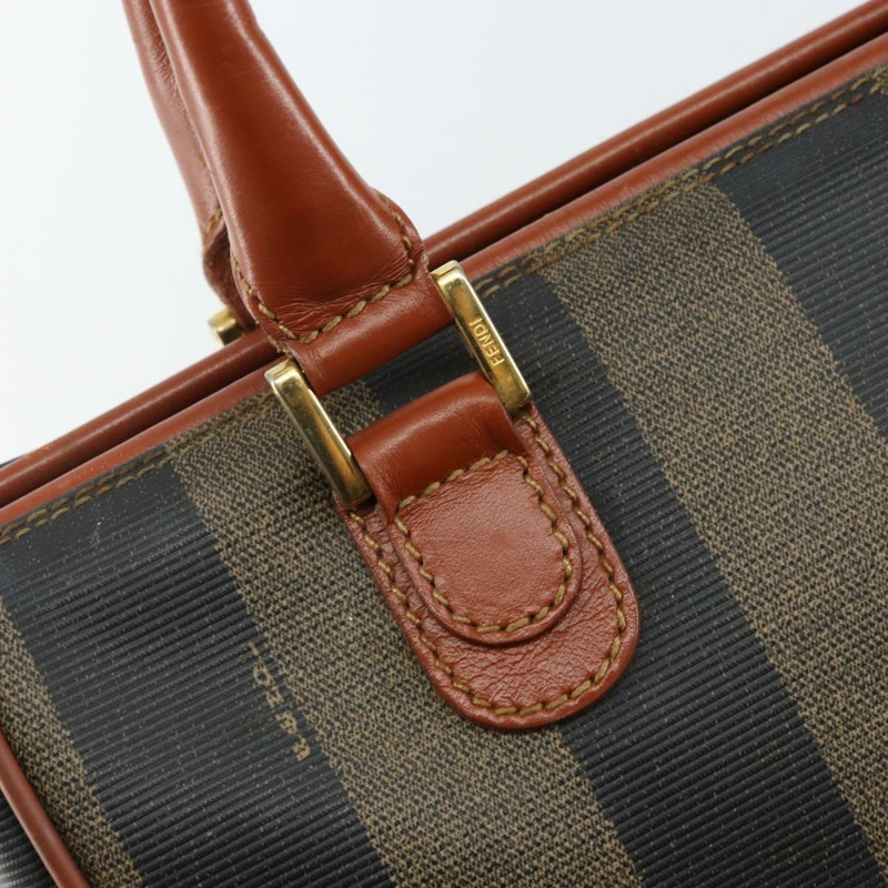 【日本直送】FENDI 胡桃色帆布手提包 PVC 黑色棕色 正品 144247-9