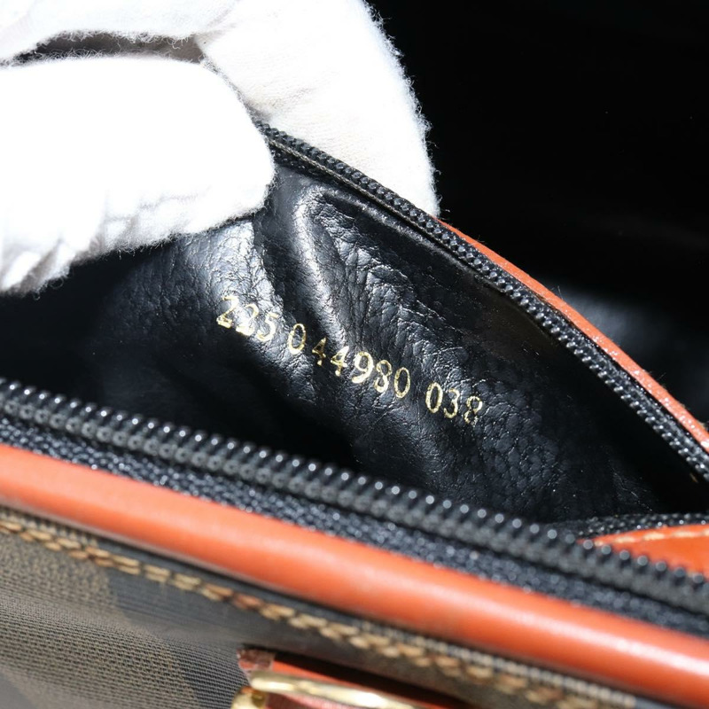 【日本直送】FENDI 胡桃色帆布手提包 PVC 黑色棕色 正品 144247-11