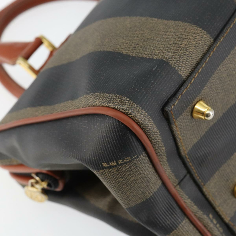 【日本直送】FENDI 胡桃色帆布手提包 PVC 黑色棕色 正品 144247-13