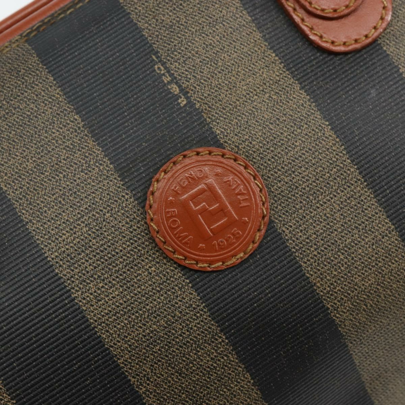 【日本直送】FENDI 胡桃色帆布手提包 PVC 黑色棕色 正品 144247-16