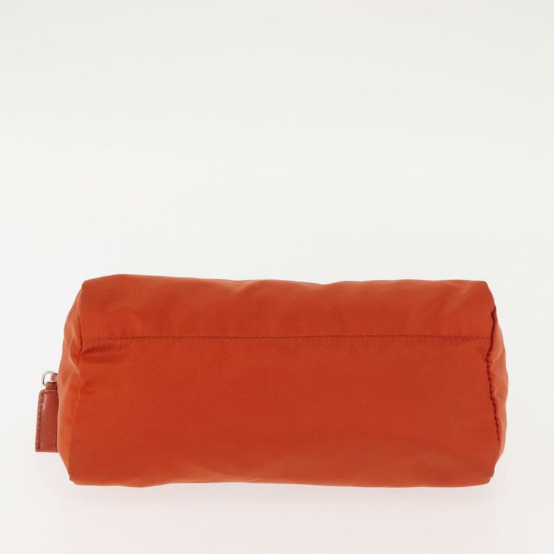 【日本直送】PRADA 尼龍手拿包 橘色 銀色 正品 143356-5