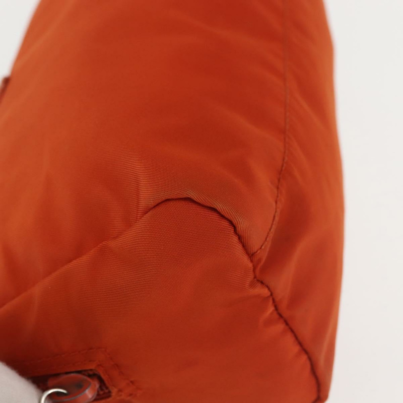 【日本直送】PRADA 尼龍手拿包 橘色 銀色 正品 143356-6