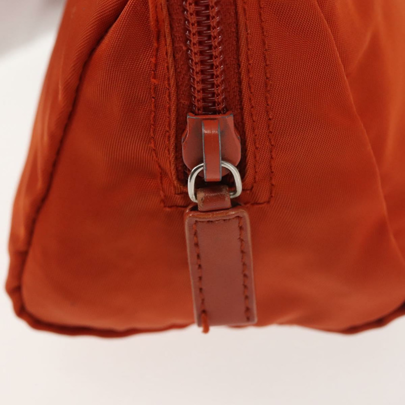 【日本直送】PRADA 尼龍手拿包 橘色 銀色 正品 143356-7