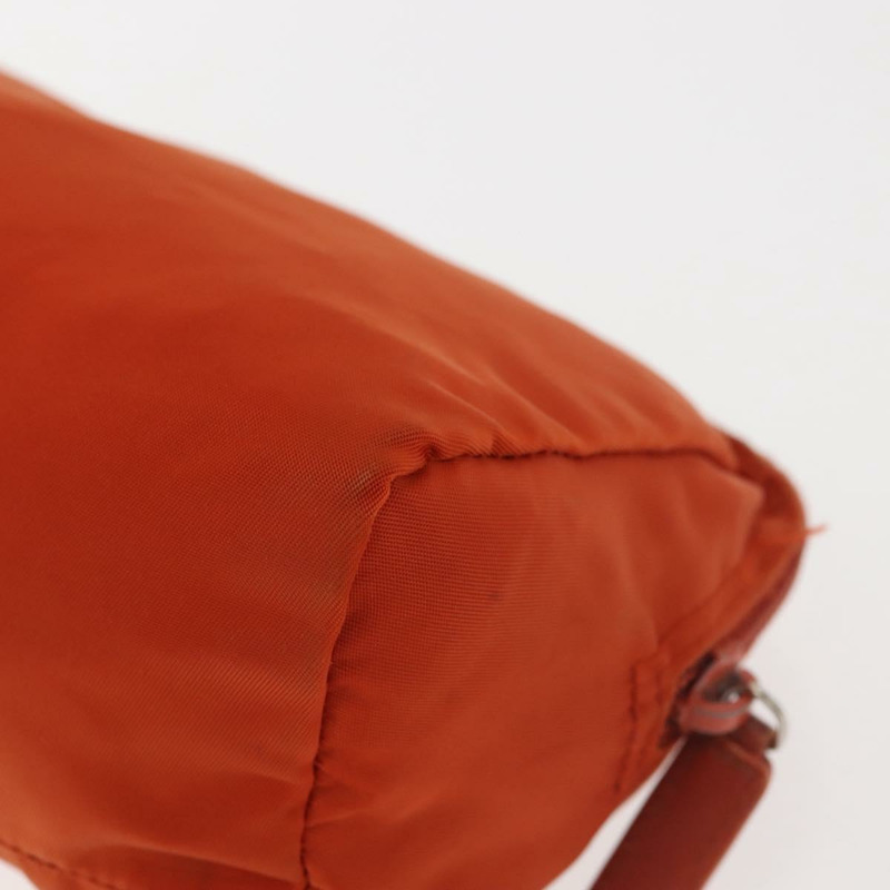 【日本直送】PRADA 尼龍手拿包 橘色 銀色 正品 143356-15