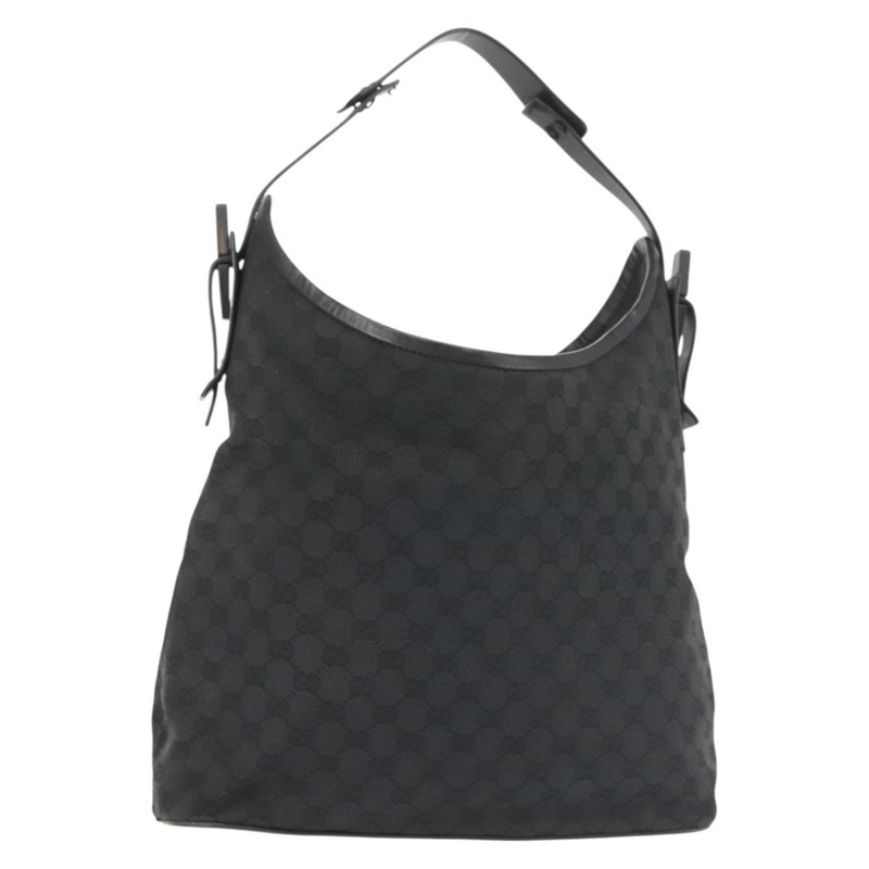 【日本直送】GUCCI GG帆布肩背包 黑色 銀色 106242 正品 144224-0