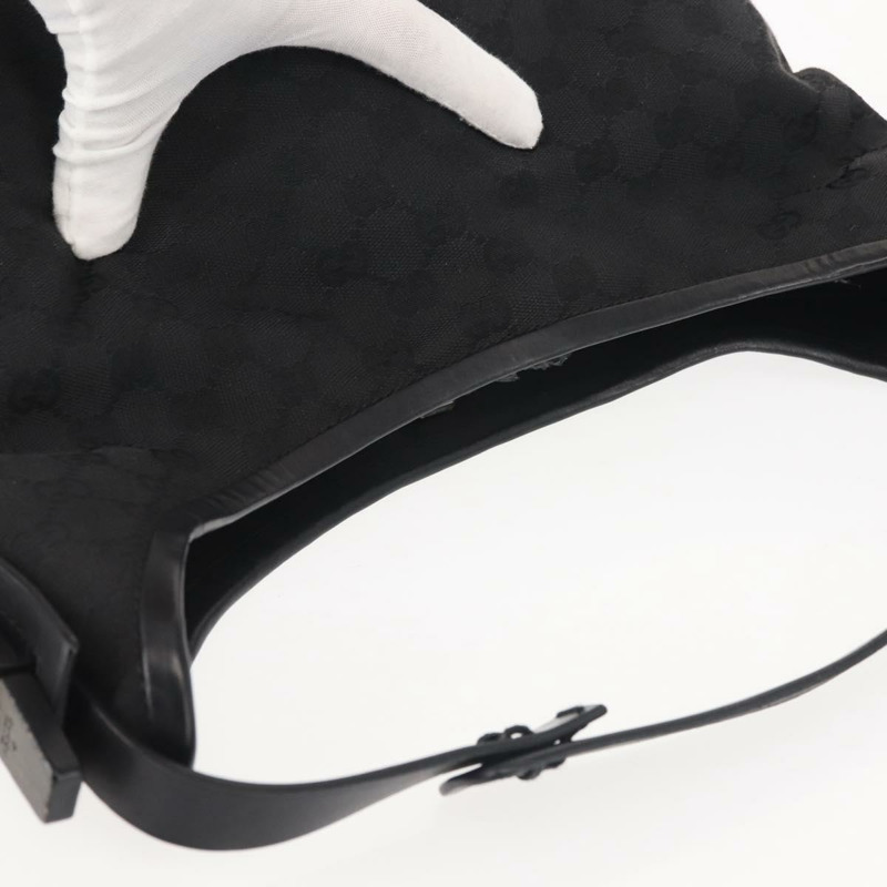 【日本直送】GUCCI GG帆布肩背包 黑色 銀色 106242 正品 144224-6