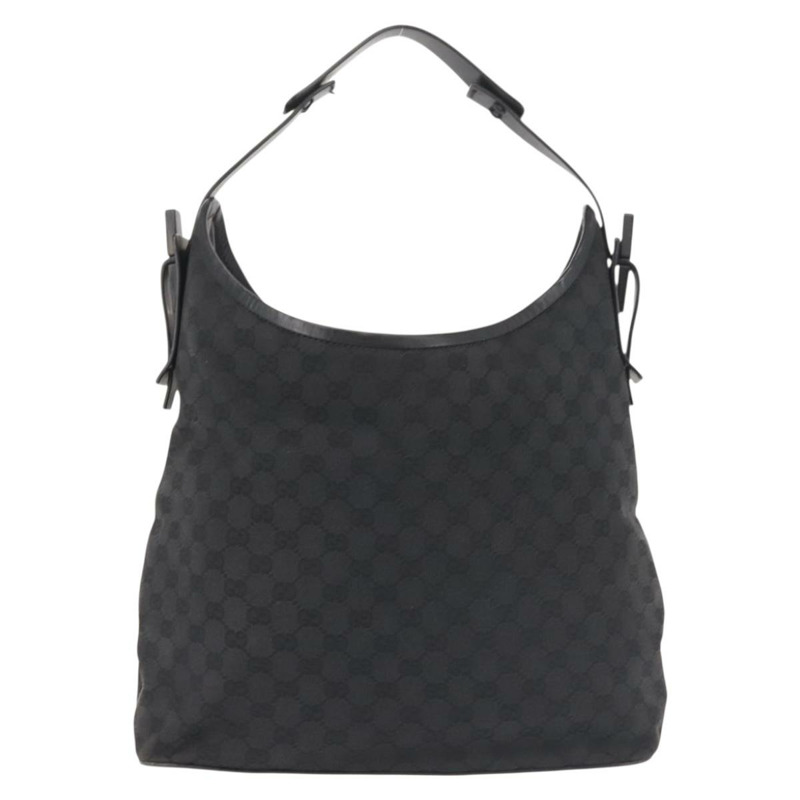 【日本直送】GUCCI GG帆布肩背包 黑色 銀色 106242 正品 144224-12