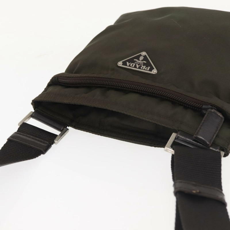 【日本直送】PRADA 尼龍卡其色銀色單肩包 正品 143342-5