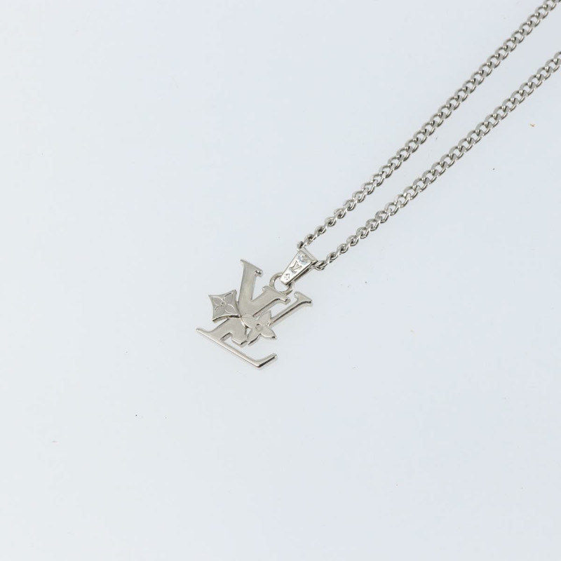 【日本直送】路易威登 Monogram Row 項鍊 金屬 銀色 M02254 LV Auth 143366-2