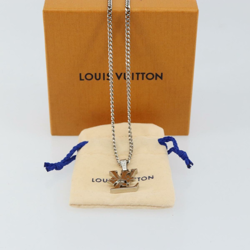 【日本直送】路易威登 Monogram Row 項鍊 金屬 銀色 M02254 LV Auth 143366-11