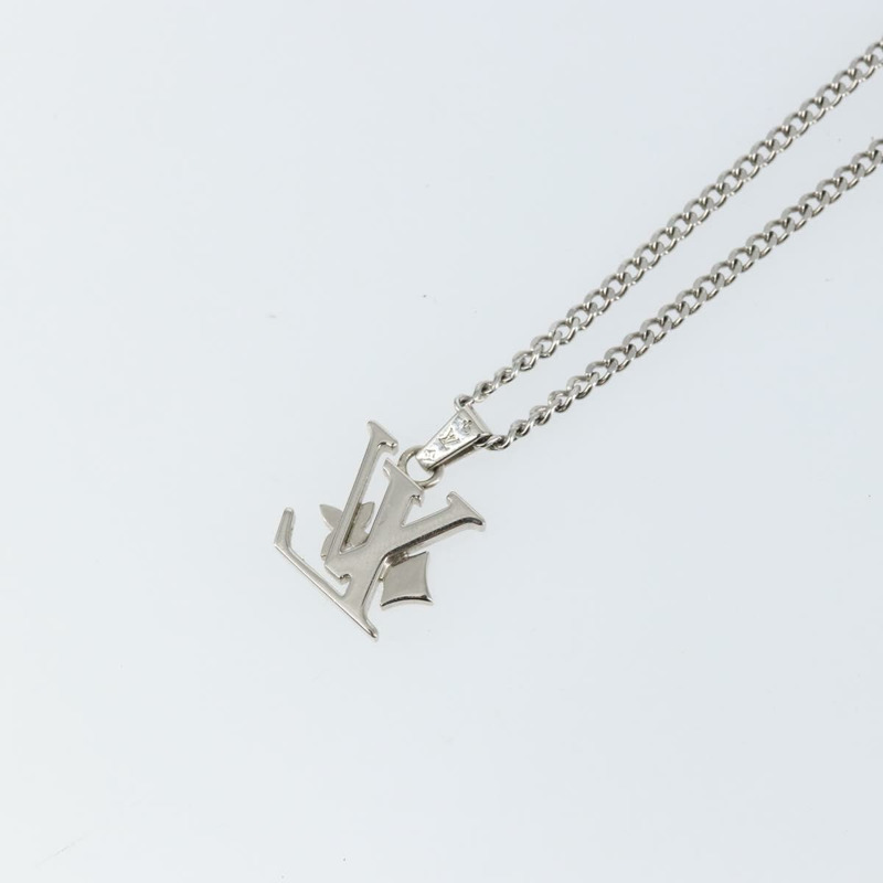 【日本直送】路易威登 Monogram Row 項鍊 金屬 銀色 M02254 LV Auth 143366-12