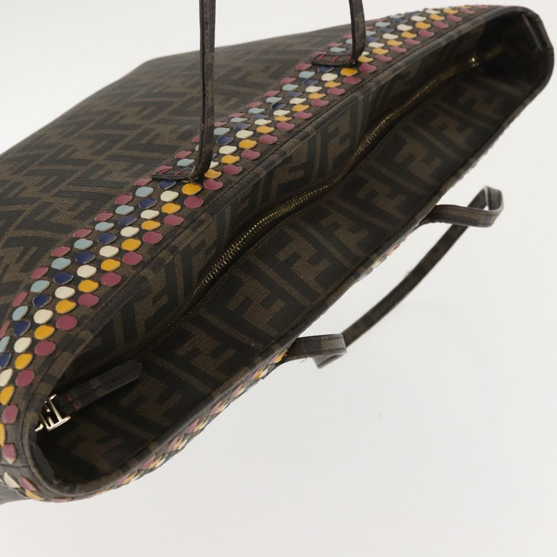 【日本直送】FENDI Zucca帆布手提包 黑色 棕色 正品 144917-5