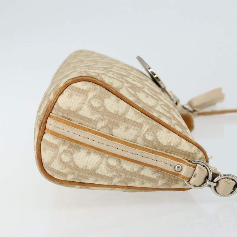 【日本直送】Christian Dior Trotter帆布浪漫單肩包 PVC米色銀色 正品 143590-2