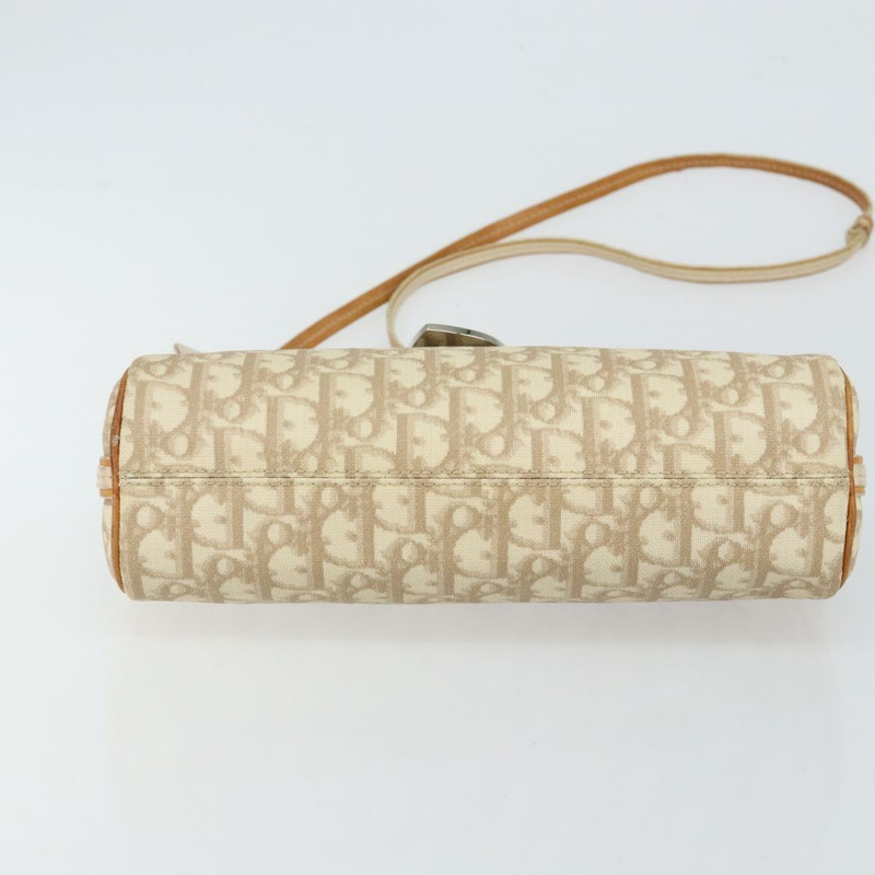 【日本直送】Christian Dior Trotter帆布浪漫單肩包 PVC米色銀色 正品 143590-4