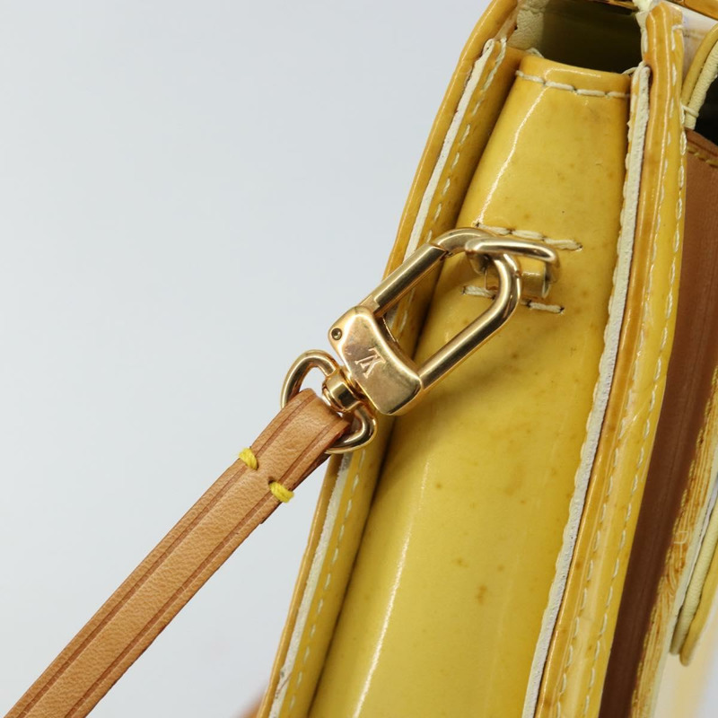 【日本直送】路易威登 Monogram Vernis Motto 手拿包 青檸黃 M91059 LV Auth bs29653-9
