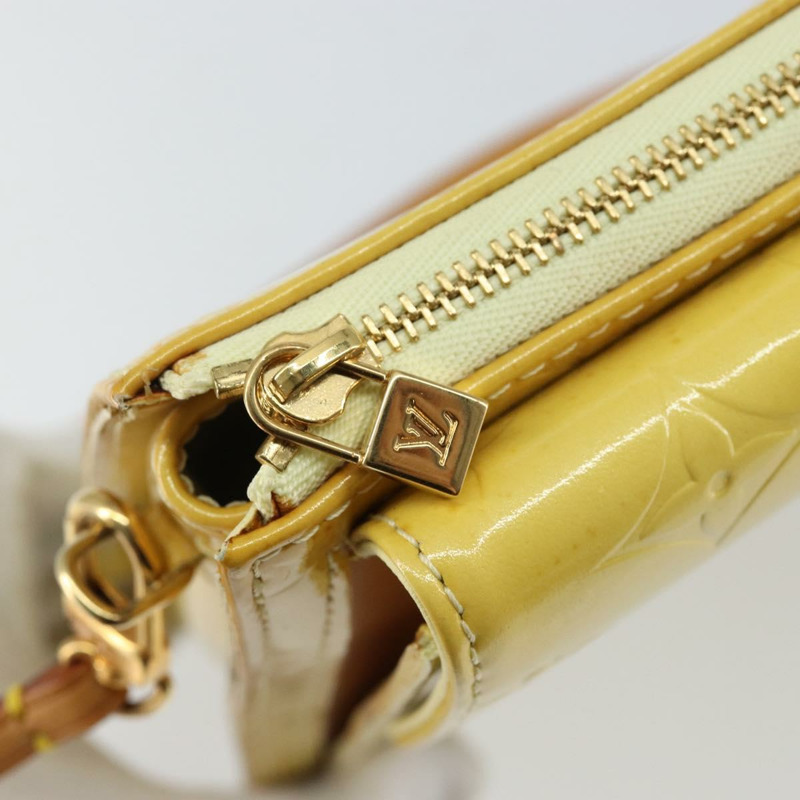 【日本直送】路易威登 Monogram Vernis Motto 手拿包 青檸黃 M91059 LV Auth bs29653-16