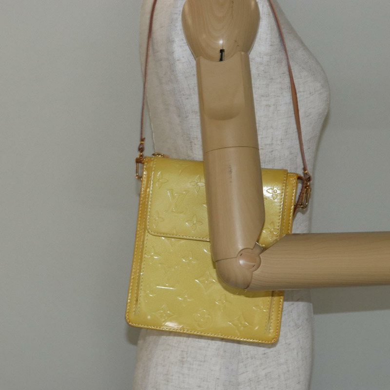 【日本直送】路易威登 Monogram Vernis Motto 手拿包 青檸黃 M91059 LV Auth bs29653-21