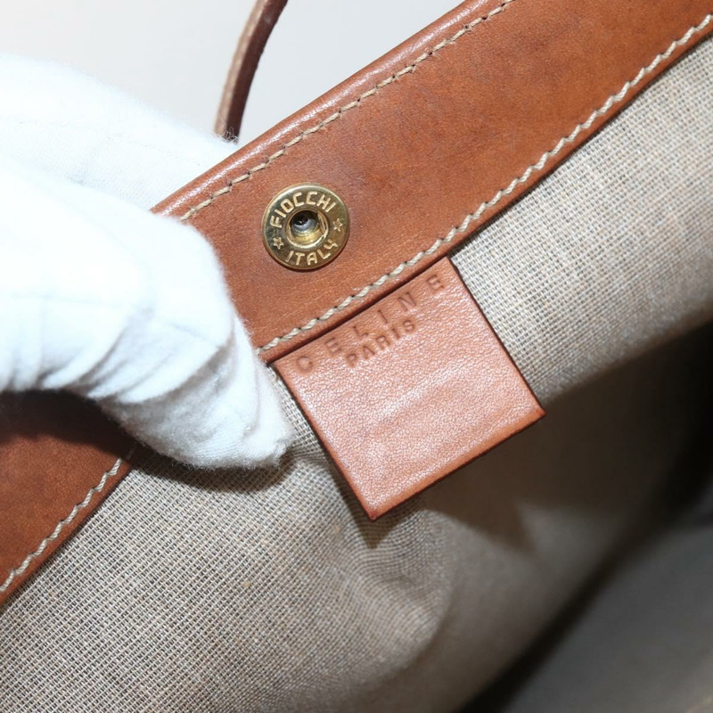 【日本直送】CELINE Macadam帆布托特包 PVC皮革 棕色 金色 正品 gh838-9