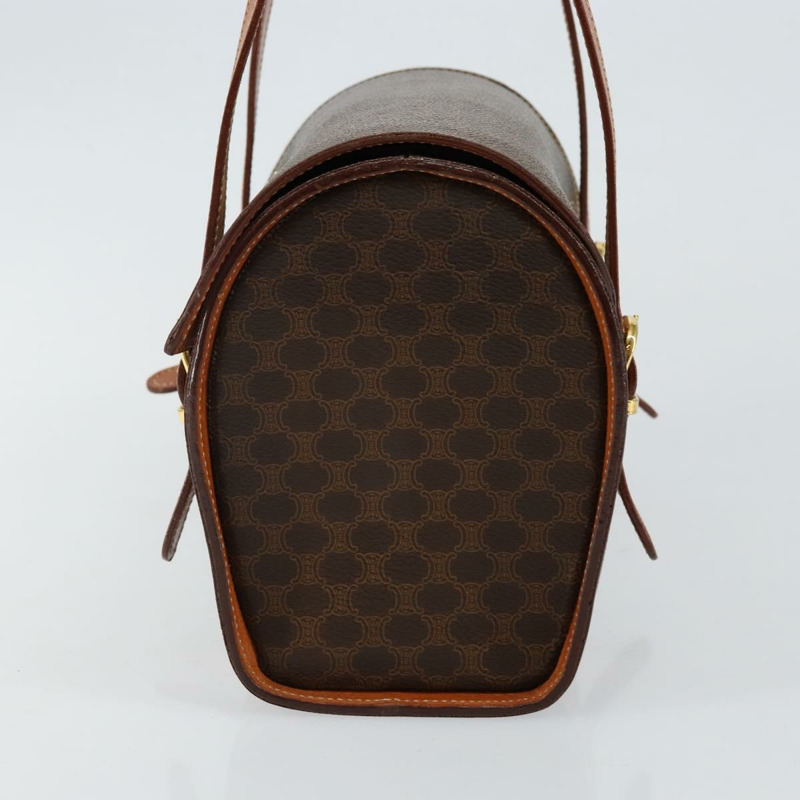 【日本直送】CELINE Macadam帆布手提包 PVC皮革 棕色 金色 正品 gh783-2