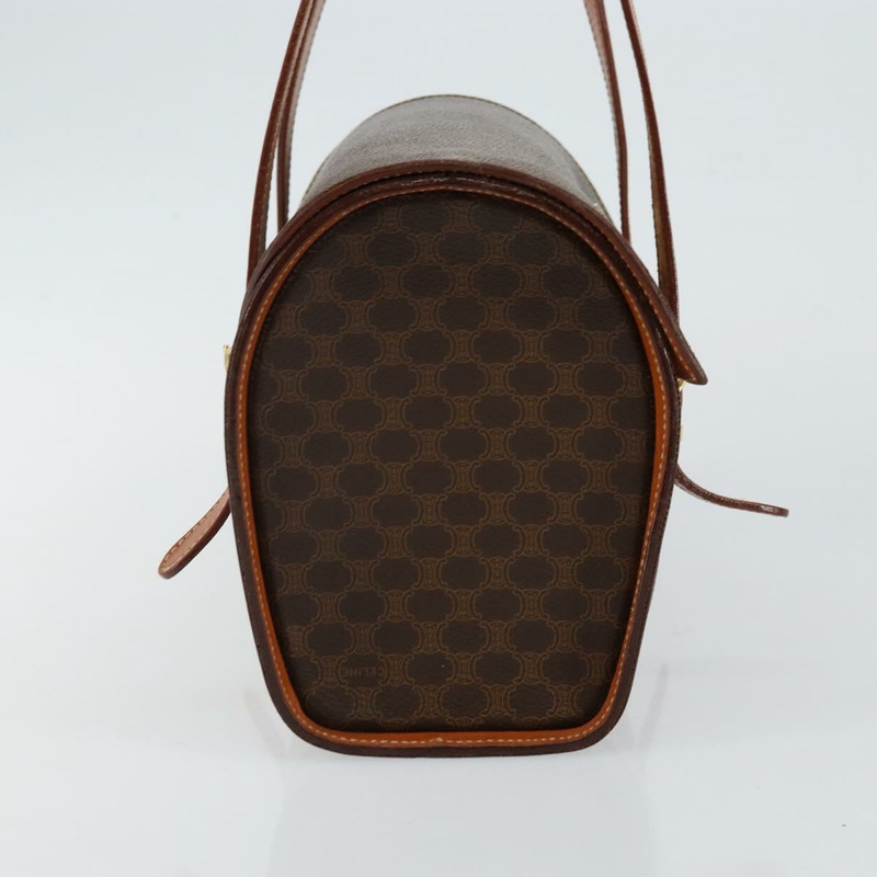 【日本直送】CELINE Macadam帆布手提包 PVC皮革 棕色 金色 正品 gh783-3