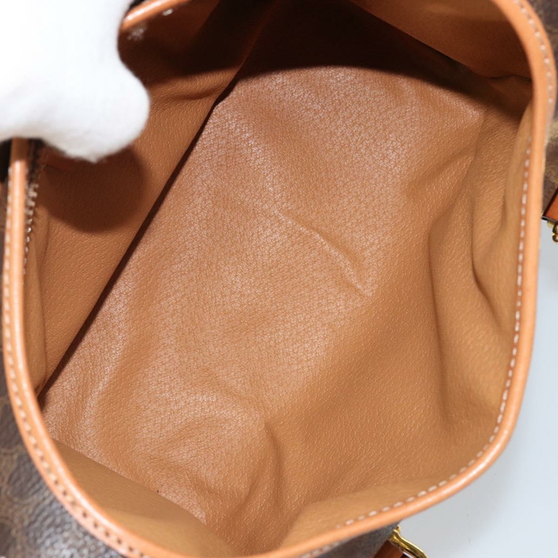 【日本直送】CELINE Macadam帆布手提包 PVC皮革 棕色 金色 正品 gh783-9