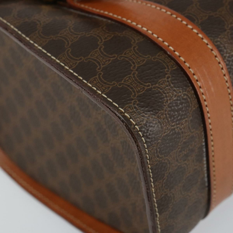 【日本直送】CELINE Macadam帆布手提包 PVC皮革 棕色 金色 正品 gh783-14