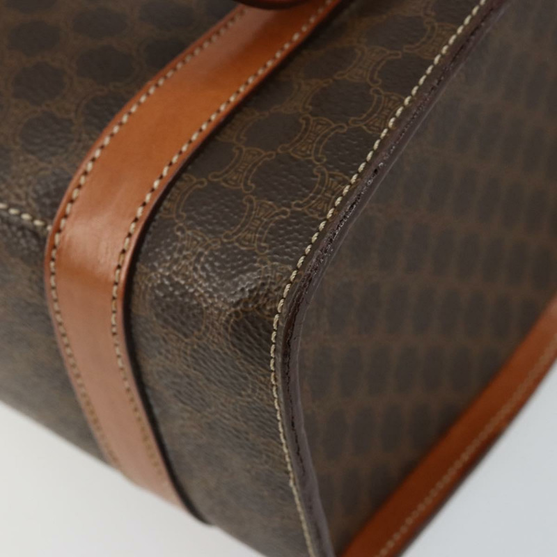 【日本直送】CELINE Macadam帆布手提包 PVC皮革 棕色 金色 正品 gh783-15