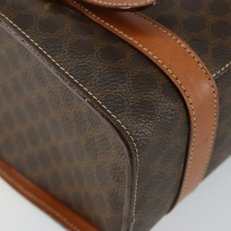 【日本直送】CELINE Macadam帆布手提包 PVC皮革 棕色 金色 正品 gh783-16