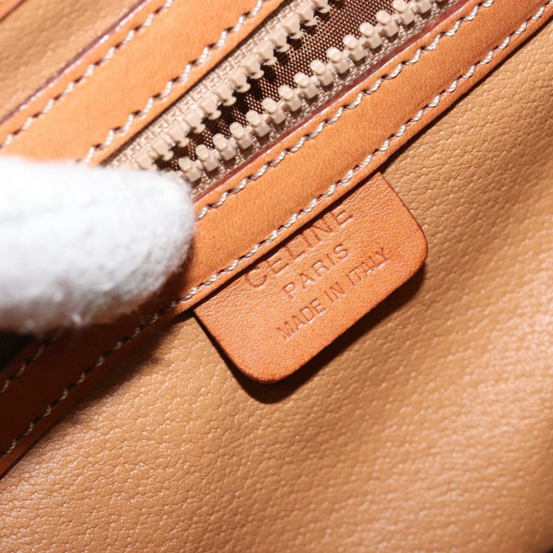 【日本直送】CELINE Macadam帆布手提包 PVC皮革 棕色 金色 正品 gh783-19