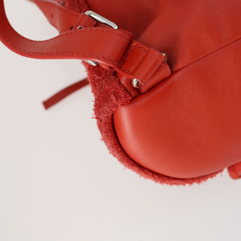 【日本直送】BALENCIAGA 紅銀色麂皮雙肩包 Auth bs29626-18