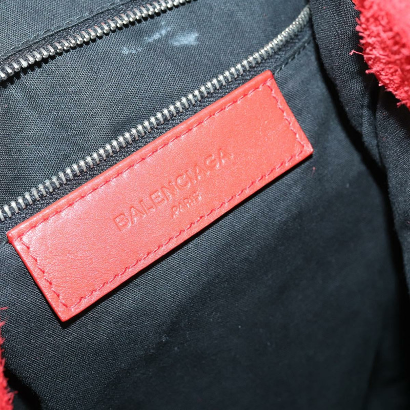 【日本直送】BALENCIAGA 紅銀色麂皮雙肩包 Auth bs29626-20