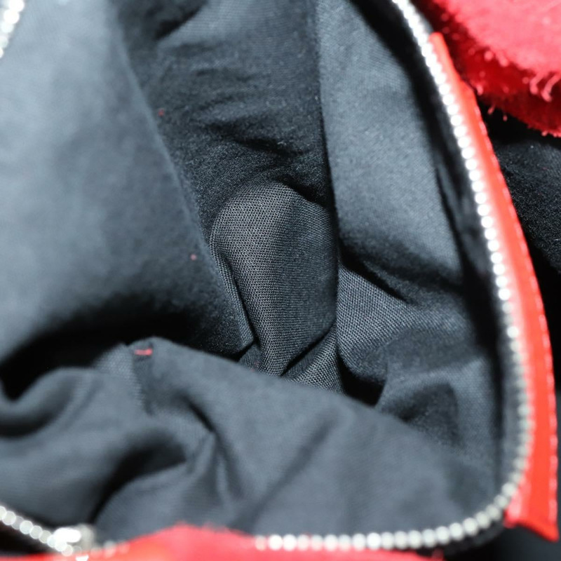 【日本直送】BALENCIAGA 紅銀色麂皮雙肩包 Auth bs29626-23