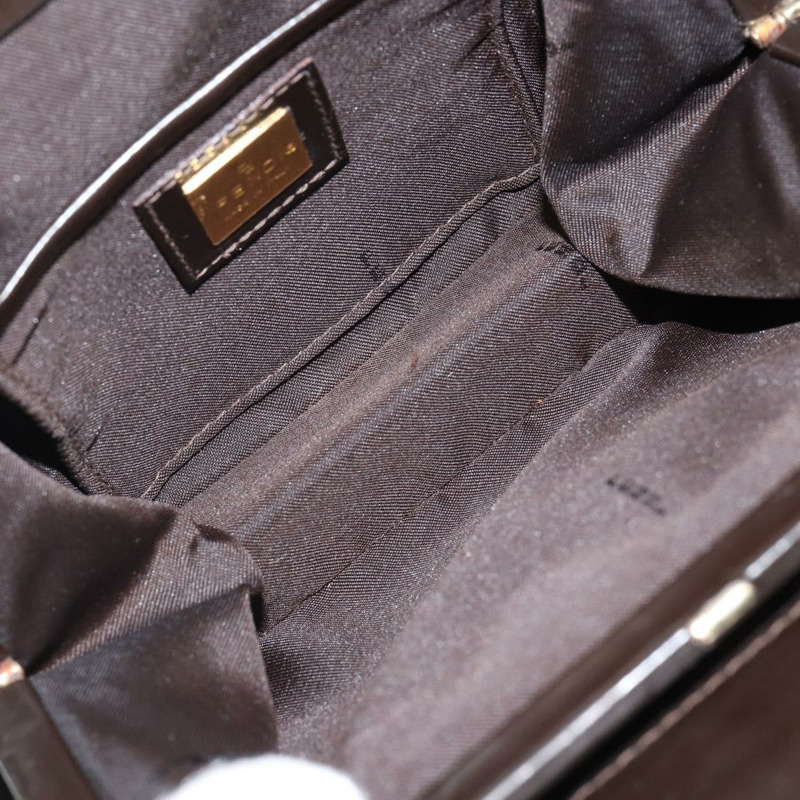 【日本直送】FENDI 手提包 皮革 棕色 金色 正品 gh869-10