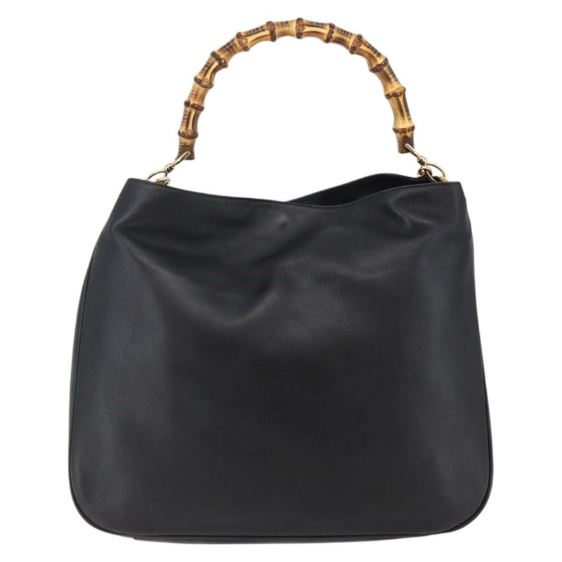 【日本直送】GUCCI 竹節手提包 皮革 兩用 黑色 金色 001 1577 8270 正品 gh768-1