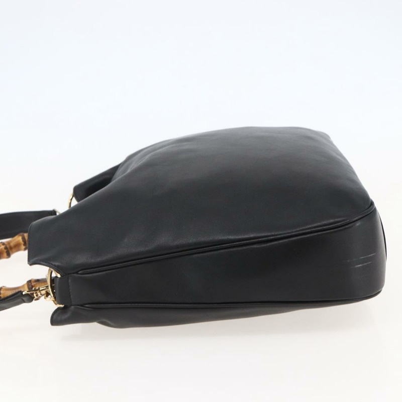 【日本直送】GUCCI 竹節手提包 皮革 兩用 黑色 金色 001 1577 8270 正品 gh768-2