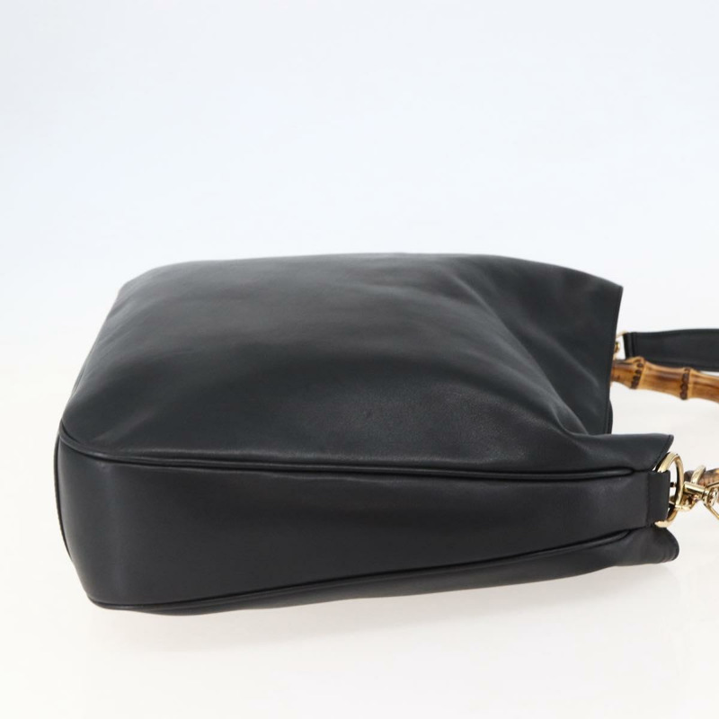 【日本直送】GUCCI 竹節手提包 皮革 兩用 黑色 金色 001 1577 8270 正品 gh768-3