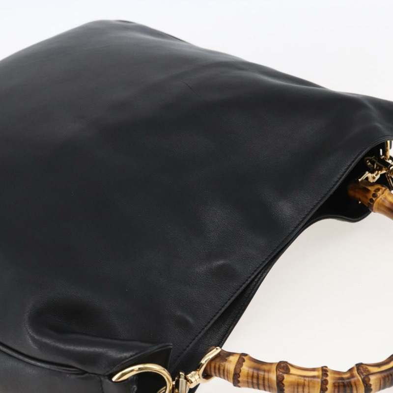 【日本直送】GUCCI 竹節手提包 皮革 兩用 黑色 金色 001 1577 8270 正品 gh768-5
